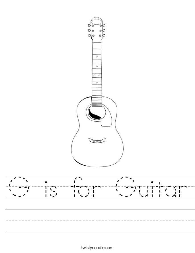 G is for Guitar Worksheet