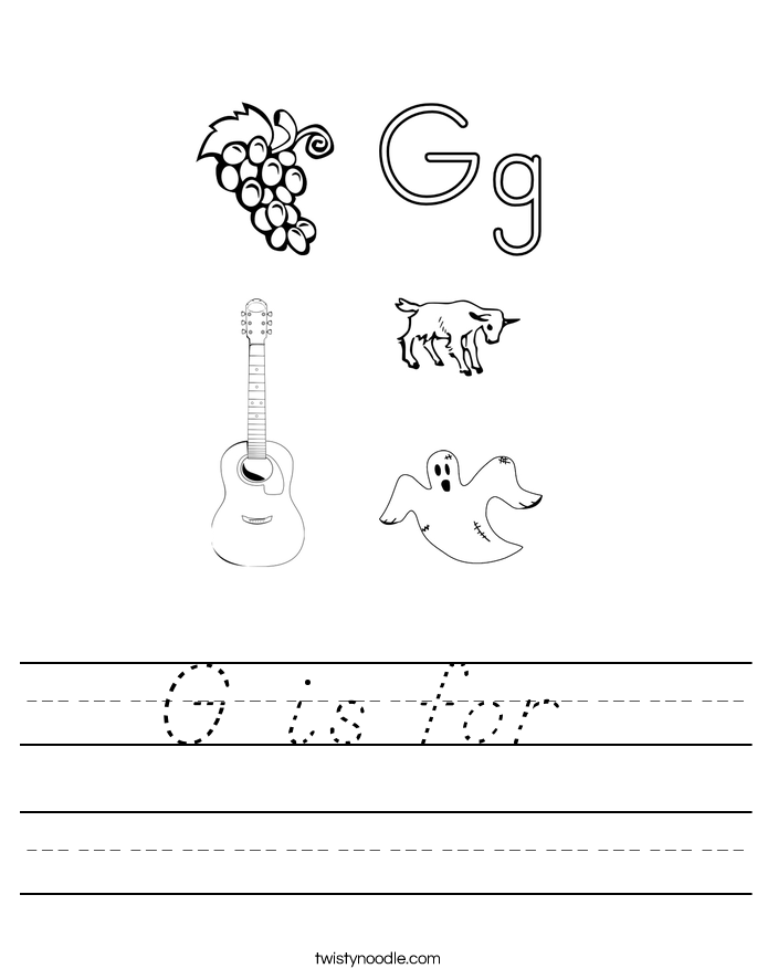 G is for  Worksheet