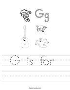 G is for  Handwriting Sheet