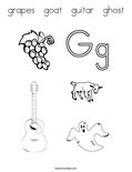 grapes   goat   guitar   ghostColoring Page