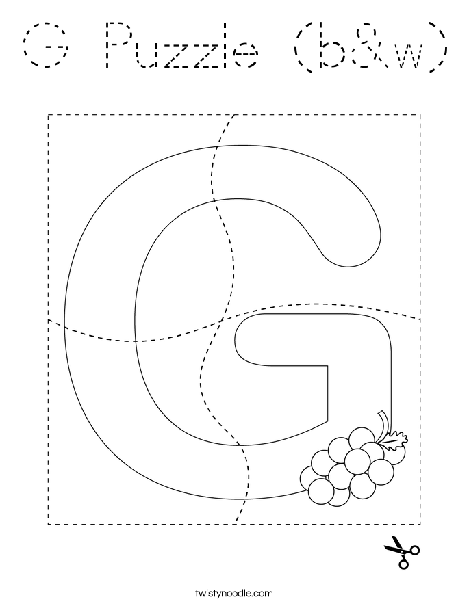G Puzzle (b&w) Coloring Page