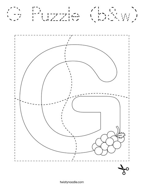 G Puzzle (b&w) Coloring Page