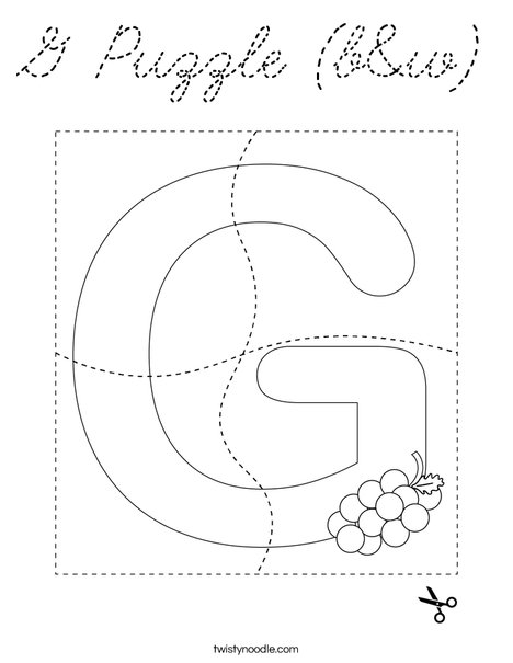 G Puzzle (b&w) Coloring Page