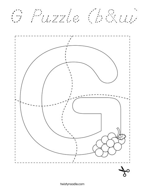G Puzzle (b&w) Coloring Page