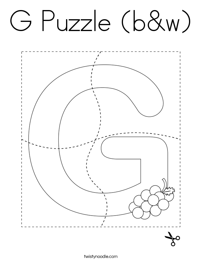 G Puzzle (b&w) Coloring Page