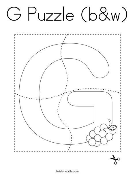 G Puzzle (b&w) Coloring Page