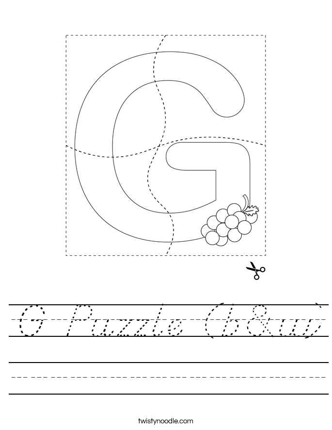 G Puzzle (b&w) Worksheet