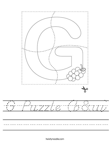 G Puzzle (b&w) Worksheet
