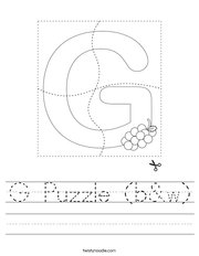G Puzzle (b&w) Handwriting Sheet