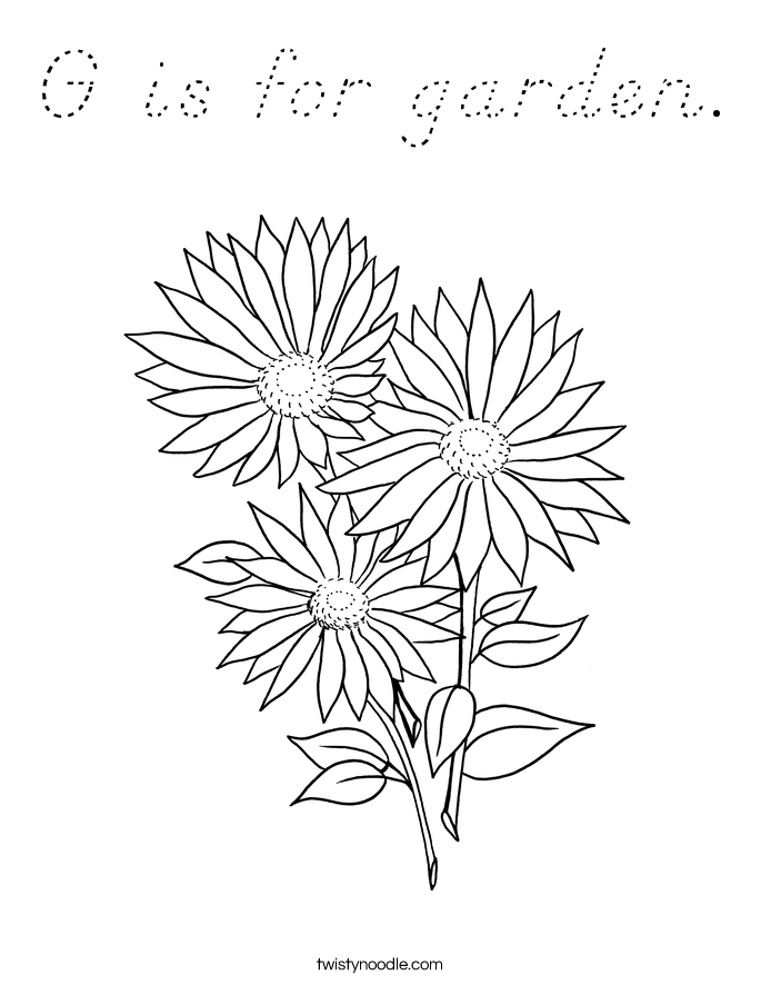 G is for garden. Coloring Page