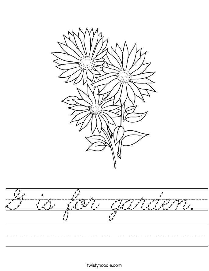 G is for garden. Worksheet