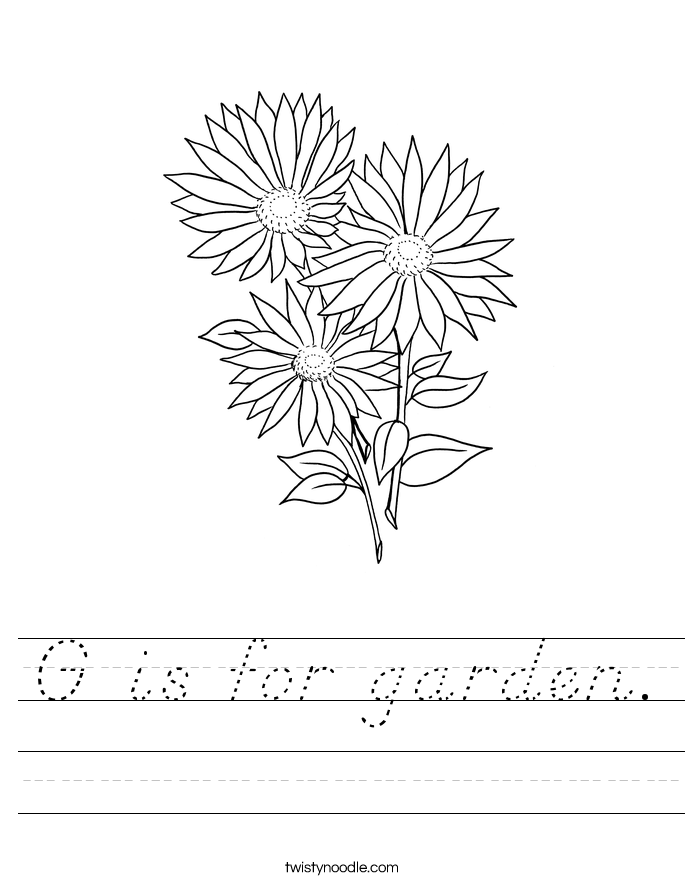 G is for garden. Worksheet
