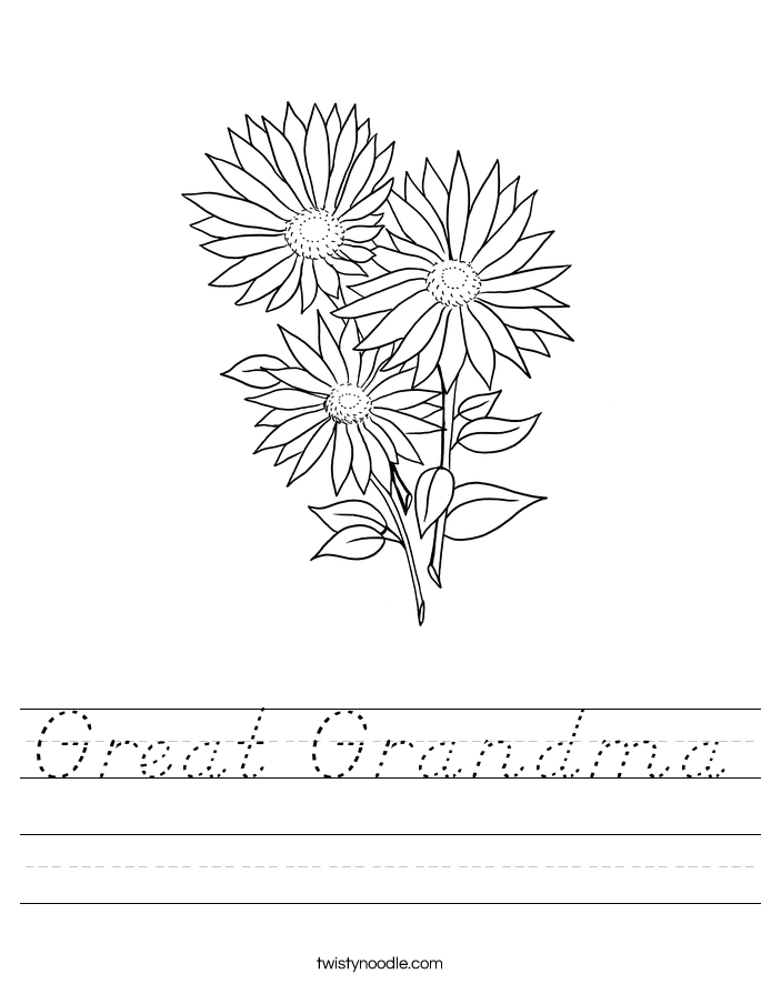 Great Grandma Worksheet