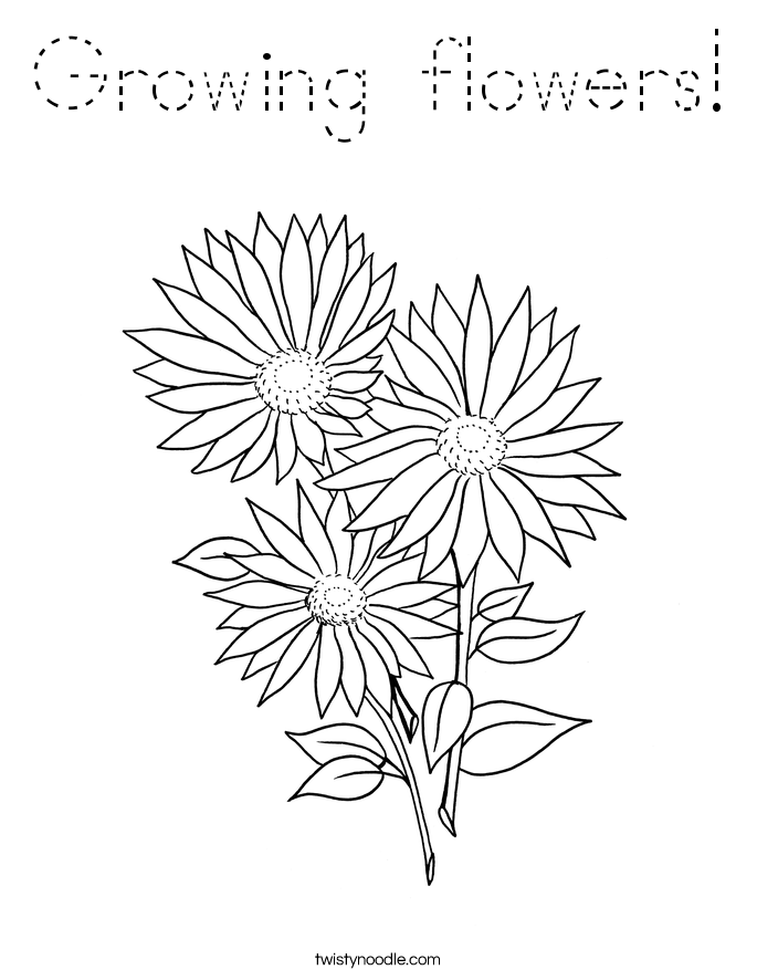 Growing flowers! Coloring Page