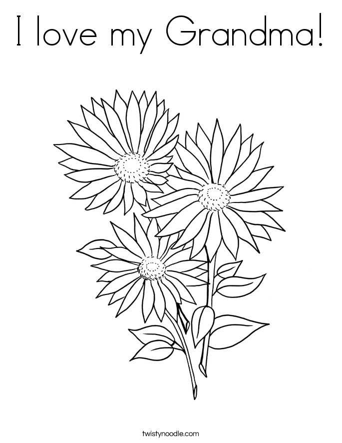 I love my Grandma! Coloring Page