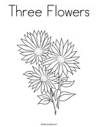 Three Flowers Coloring Page