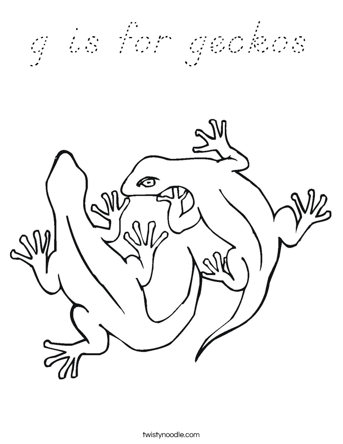 g is for geckos Coloring Page