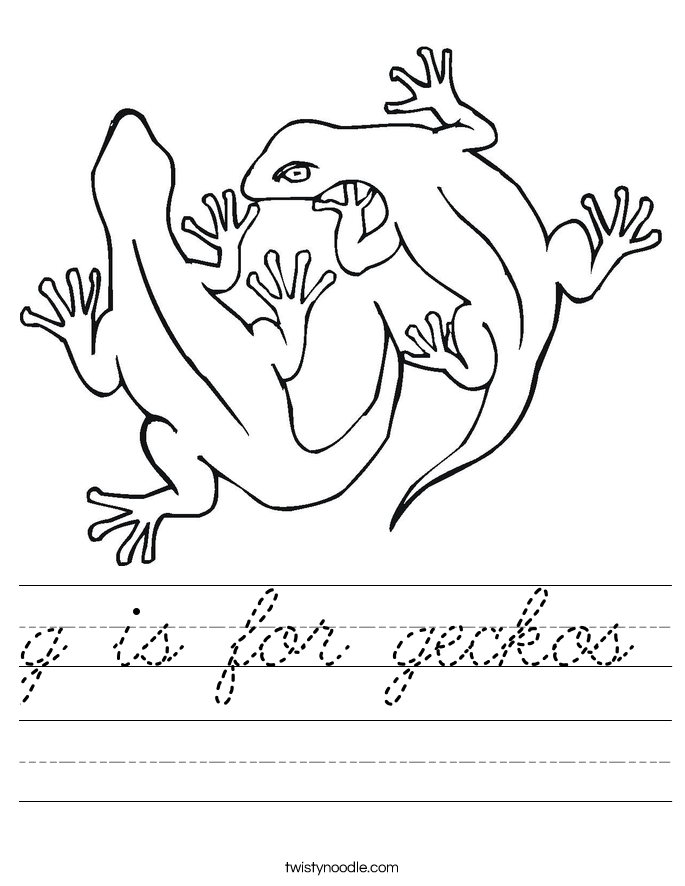 g is for geckos Worksheet