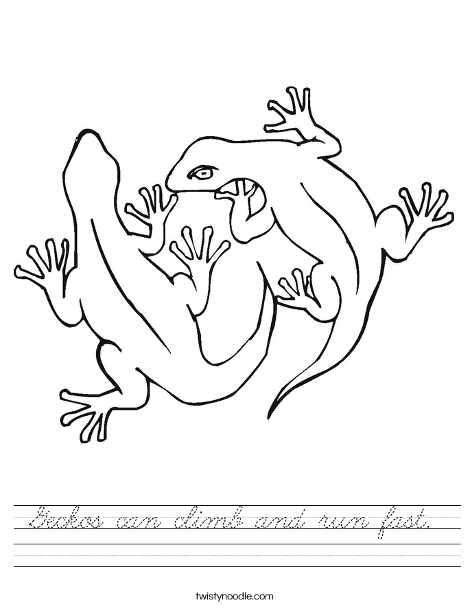Geckos can climb and run fast. Worksheet