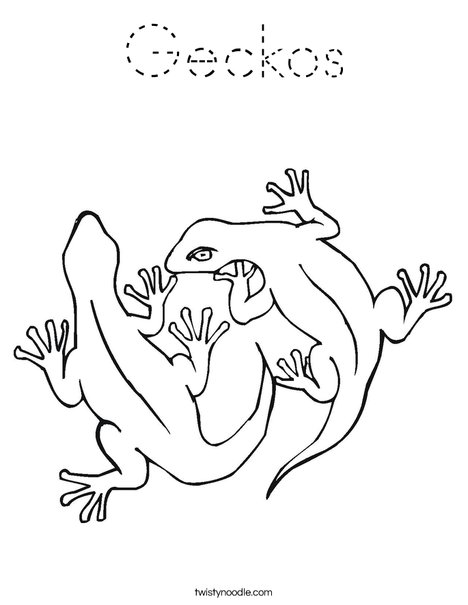 Two Geckos Coloring Page