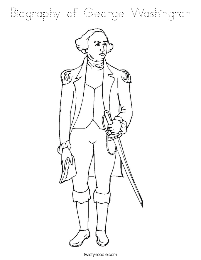 Biography of George Washington Coloring Page
