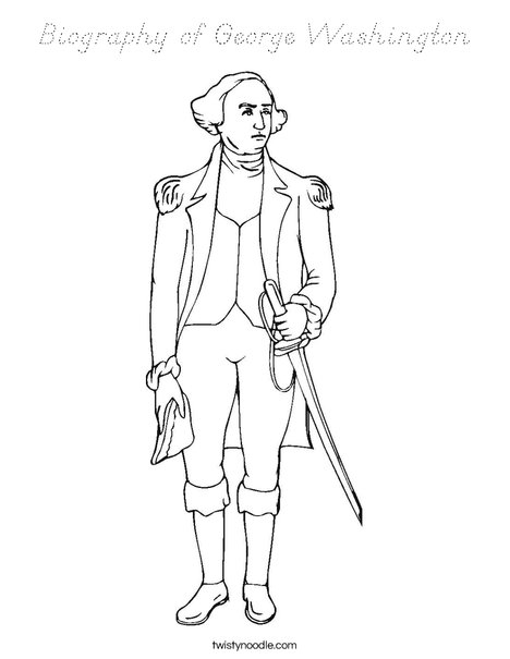 George Washington Standing Coloring Page