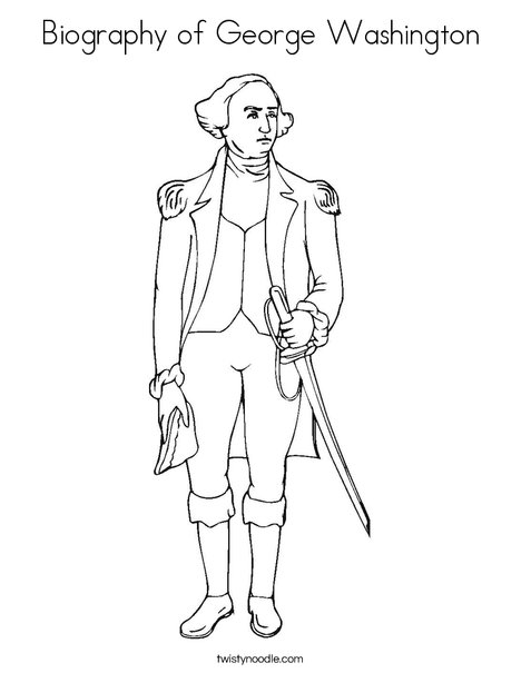 George Washington Standing Coloring Page