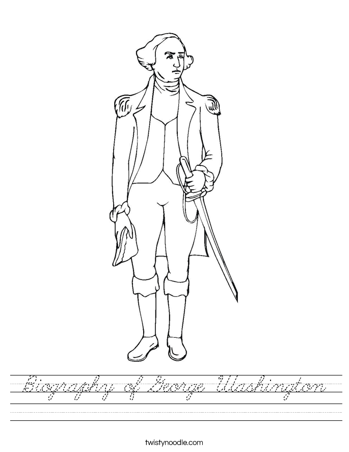 Biography of George Washington Worksheet
