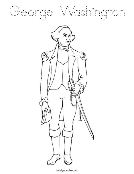 George Washington Standing Coloring Page
