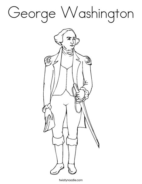 George Washington Standing Coloring Page