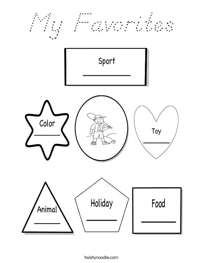 My Favorites Coloring Page