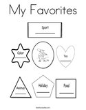 My Favorites Coloring Page