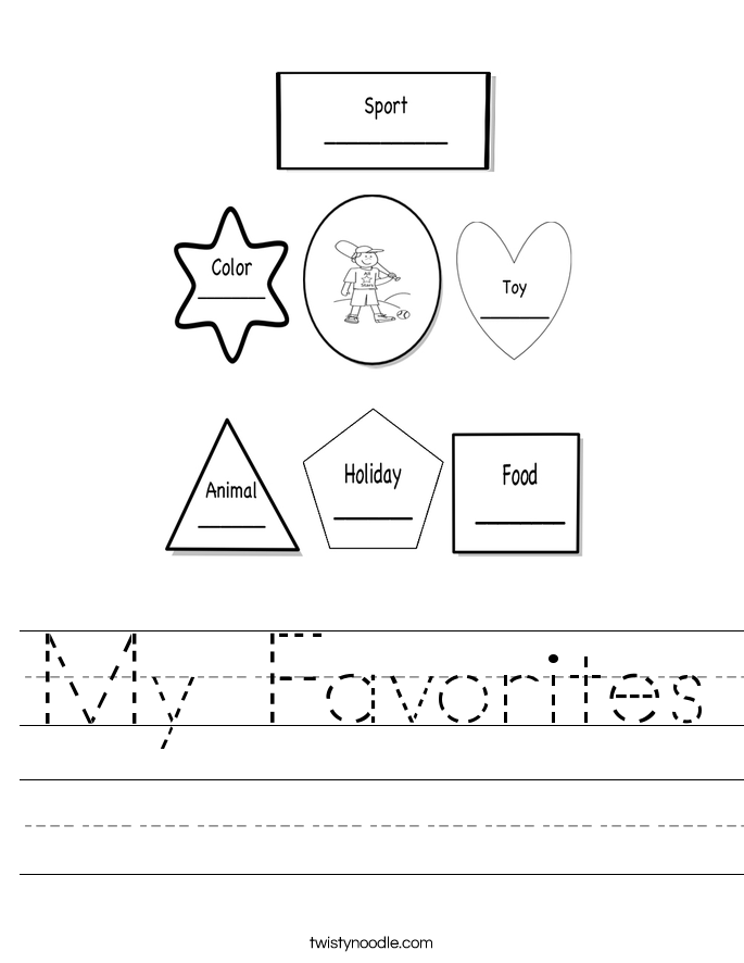 My Favorites Worksheet Twisty Noodle My Favorites Worksheet Twisty Noodle