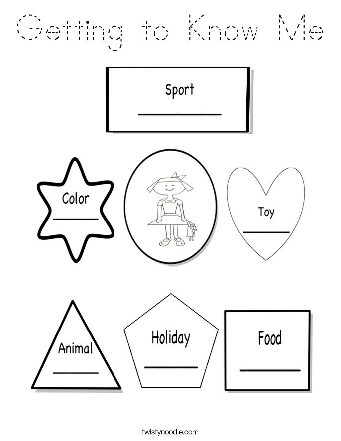 Getting to Know Me Coloring Page