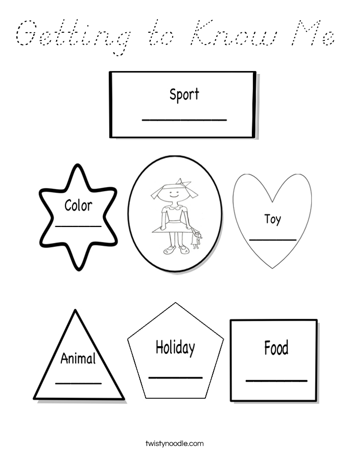 Getting to Know Me Coloring Page