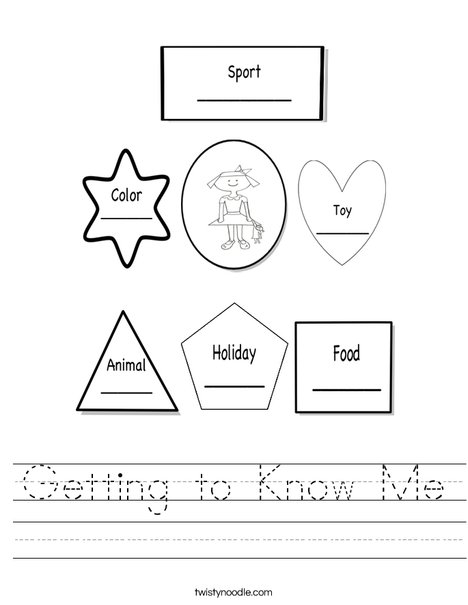 Getting to know me girl Worksheet