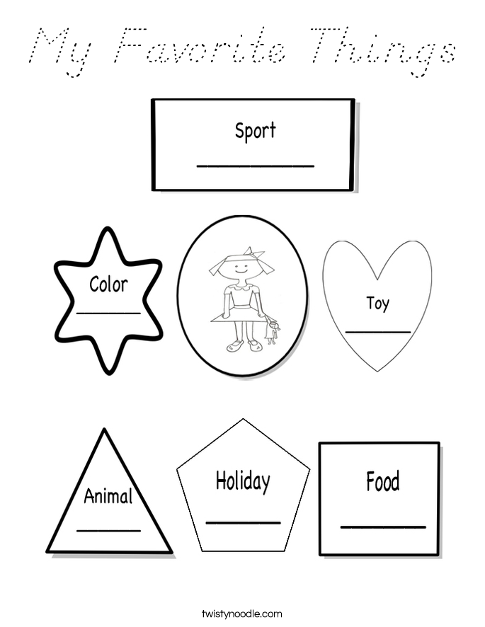 My Favorite Things Coloring Page