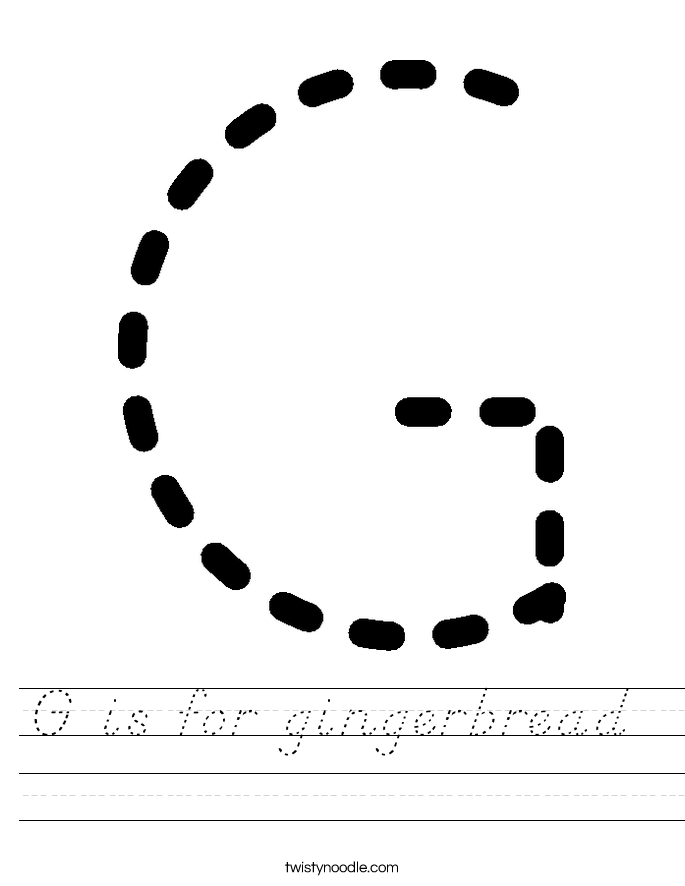 G is for gingerbread  Worksheet