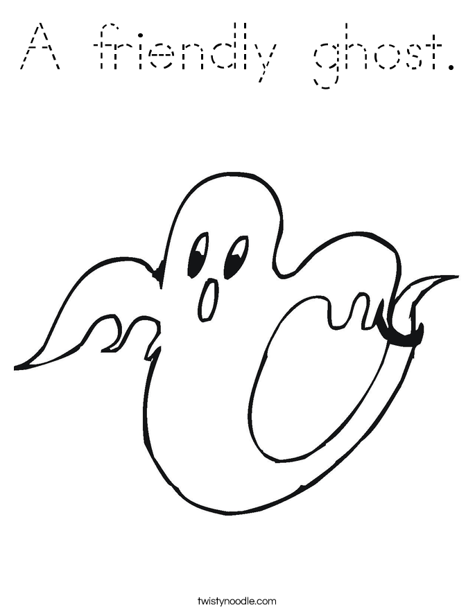 A friendly ghost. Coloring Page