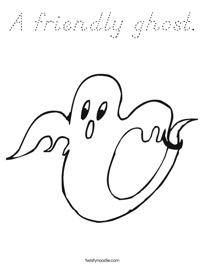 A friendly ghost. Coloring Page