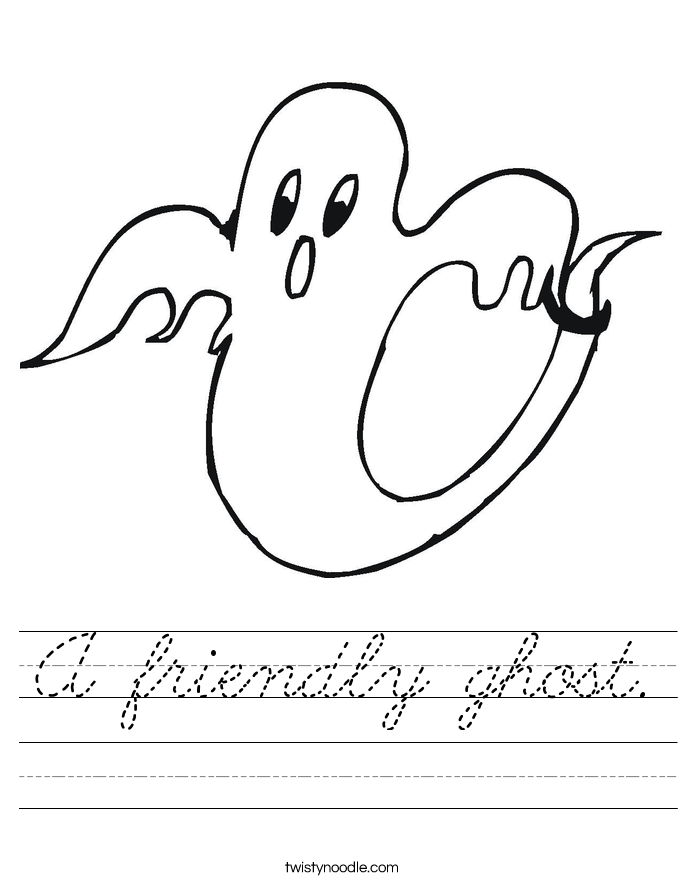 A friendly ghost. Worksheet