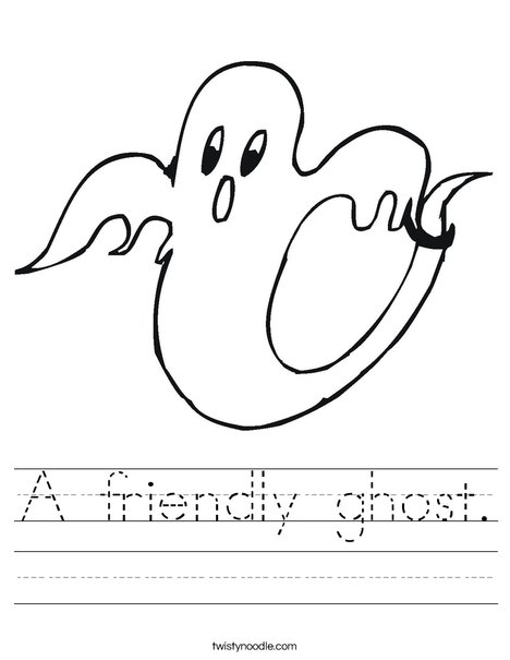 A friendly ghost Worksheet - Twisty Noodle