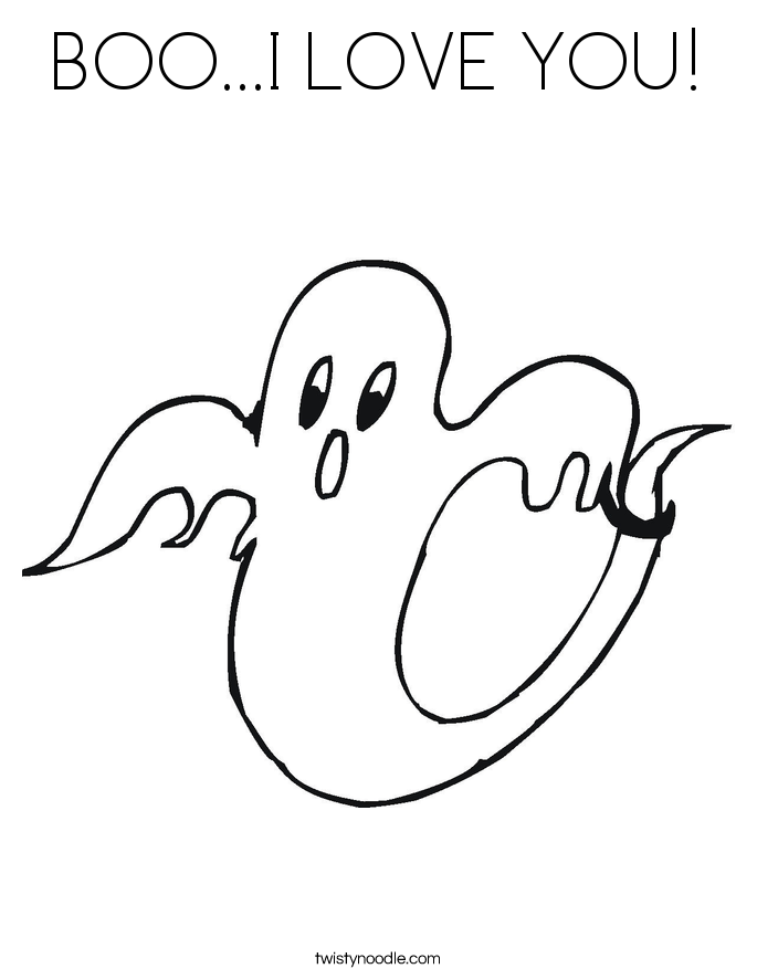 BOO...I LOVE YOU! Coloring Page