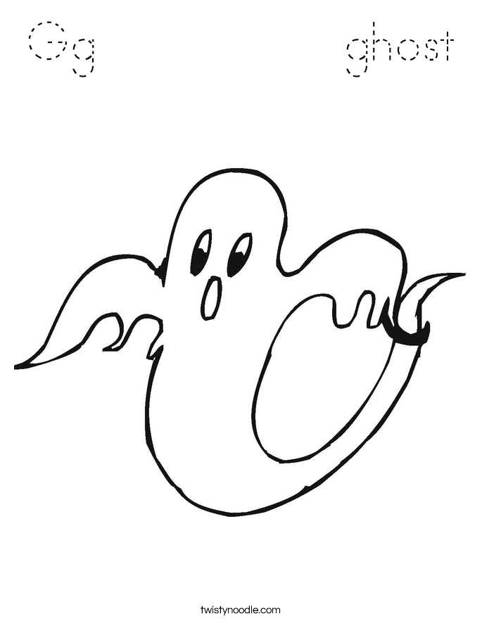 Gg          ghost Coloring Page