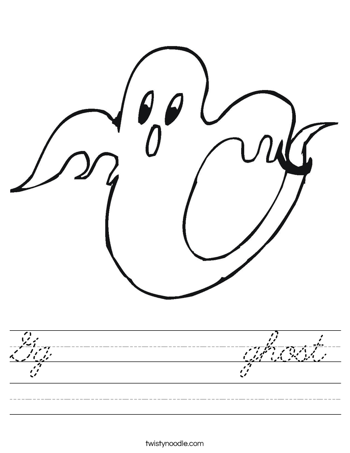 Gg          ghost Worksheet