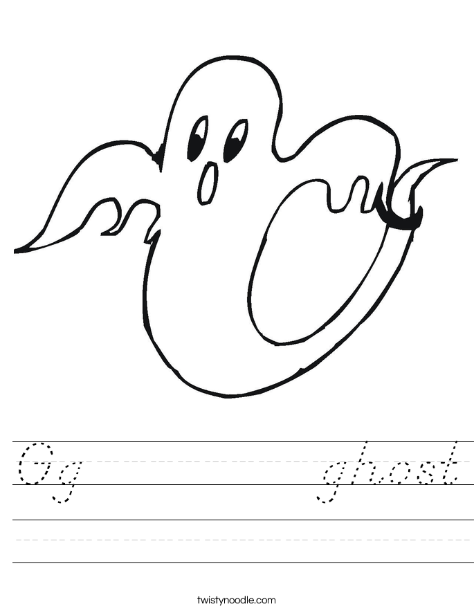 Gg          ghost Worksheet