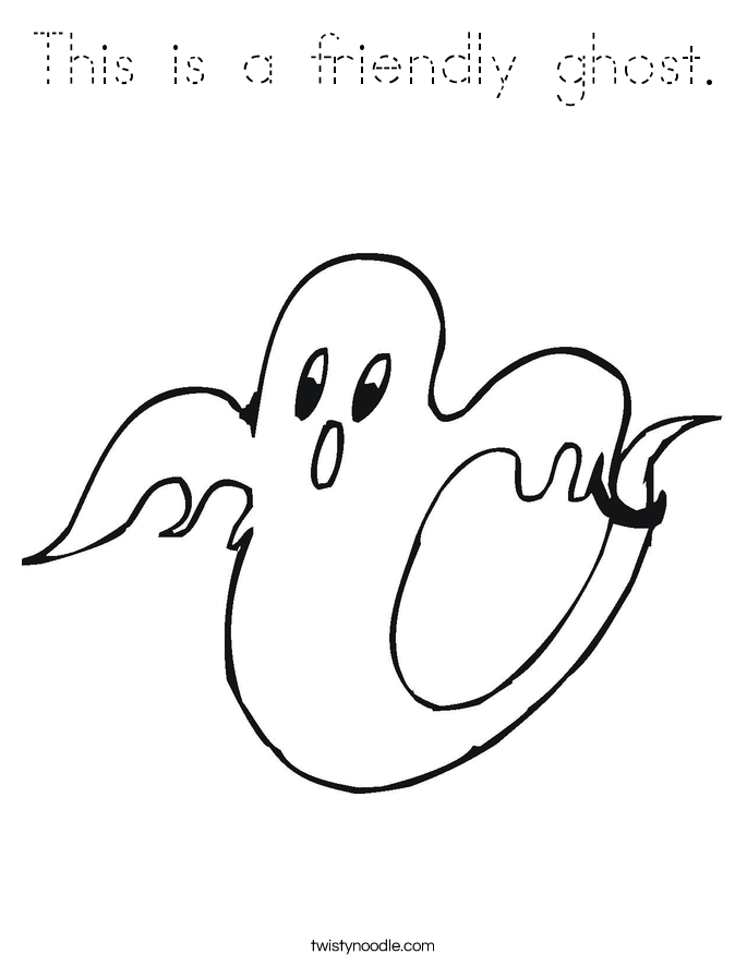 This is a friendly ghost. Coloring Page