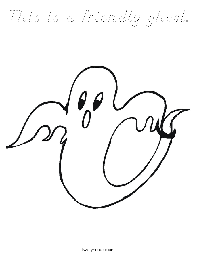 This is a friendly ghost. Coloring Page