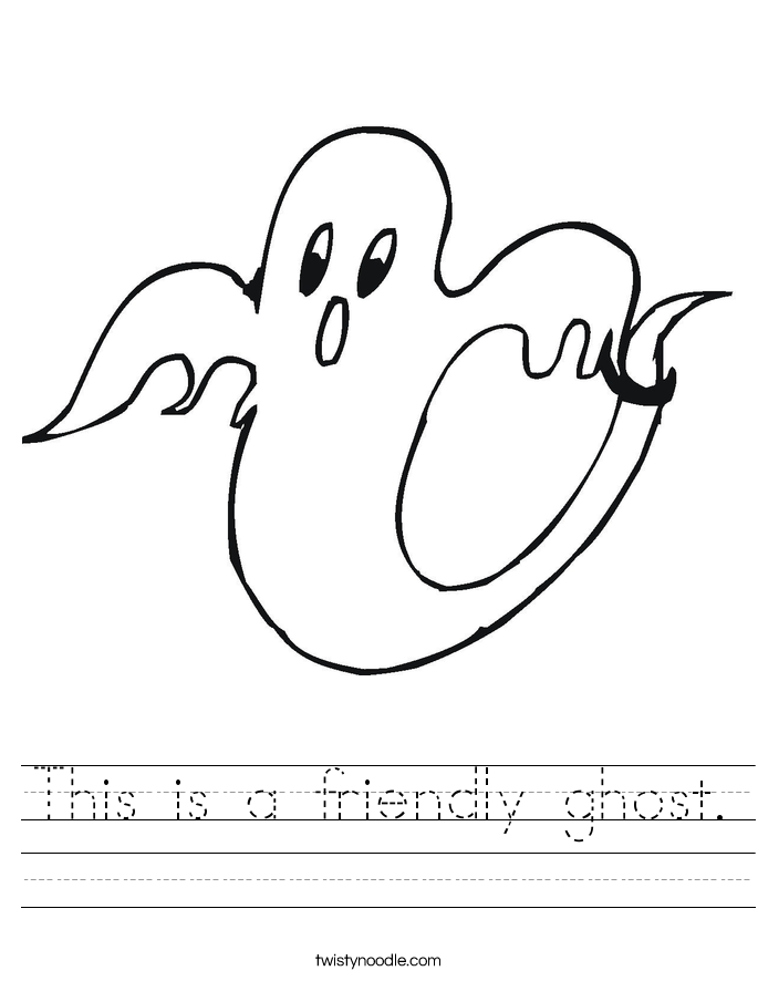 This is a friendly ghost. Worksheet