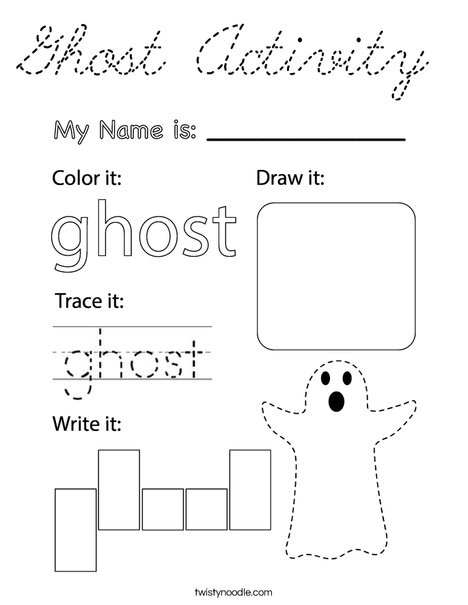 Ghost Activity Coloring Page